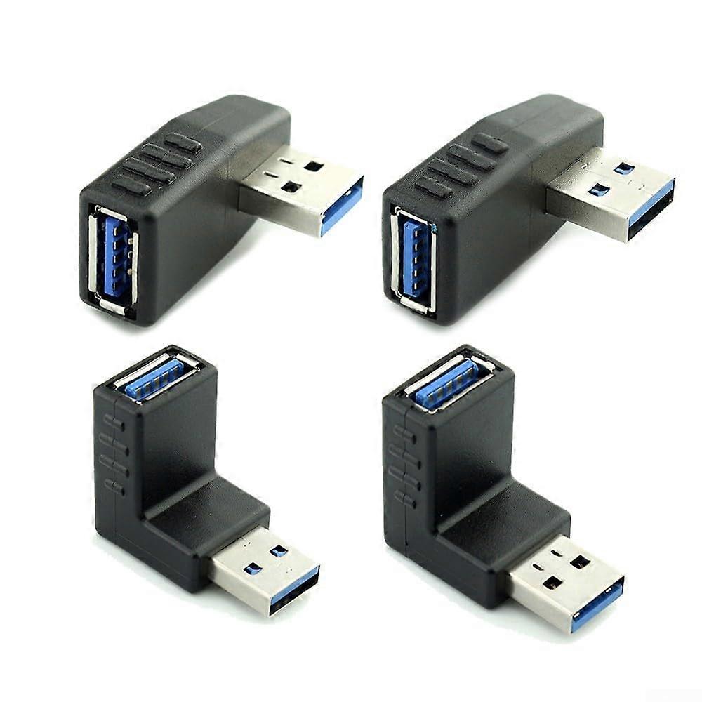 USB 3.0 Angled Extender Pack - 4-Pack USB Extension Cables For Fast Data Transfer