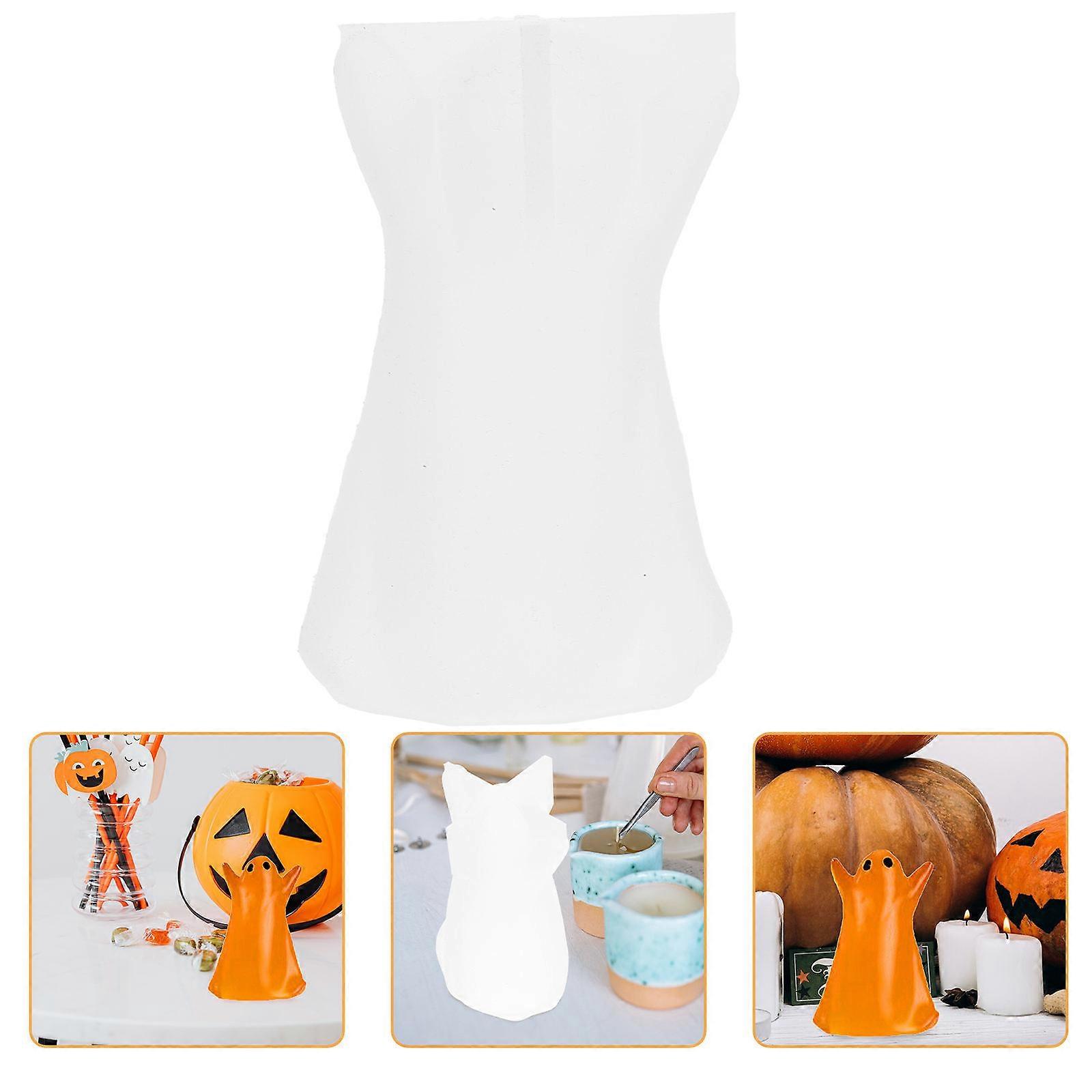 Creative Silicone Mold Ideal For Halloween Candle Making And Artist Use Featuring Unique 3D Ghost Design 1Pack