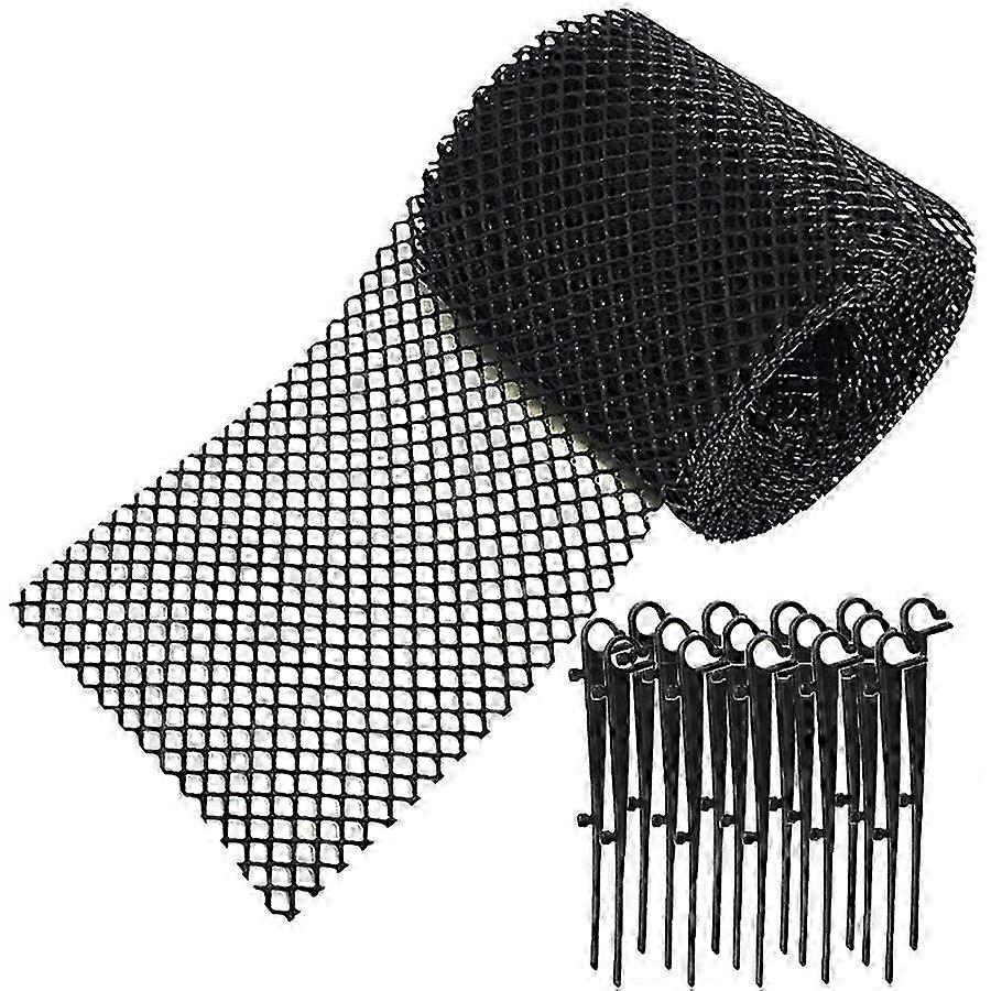 Weather Resistant Leaf Guard Black Plastic Netting - 16cm x 6m for Gutter Protection & Debris Control