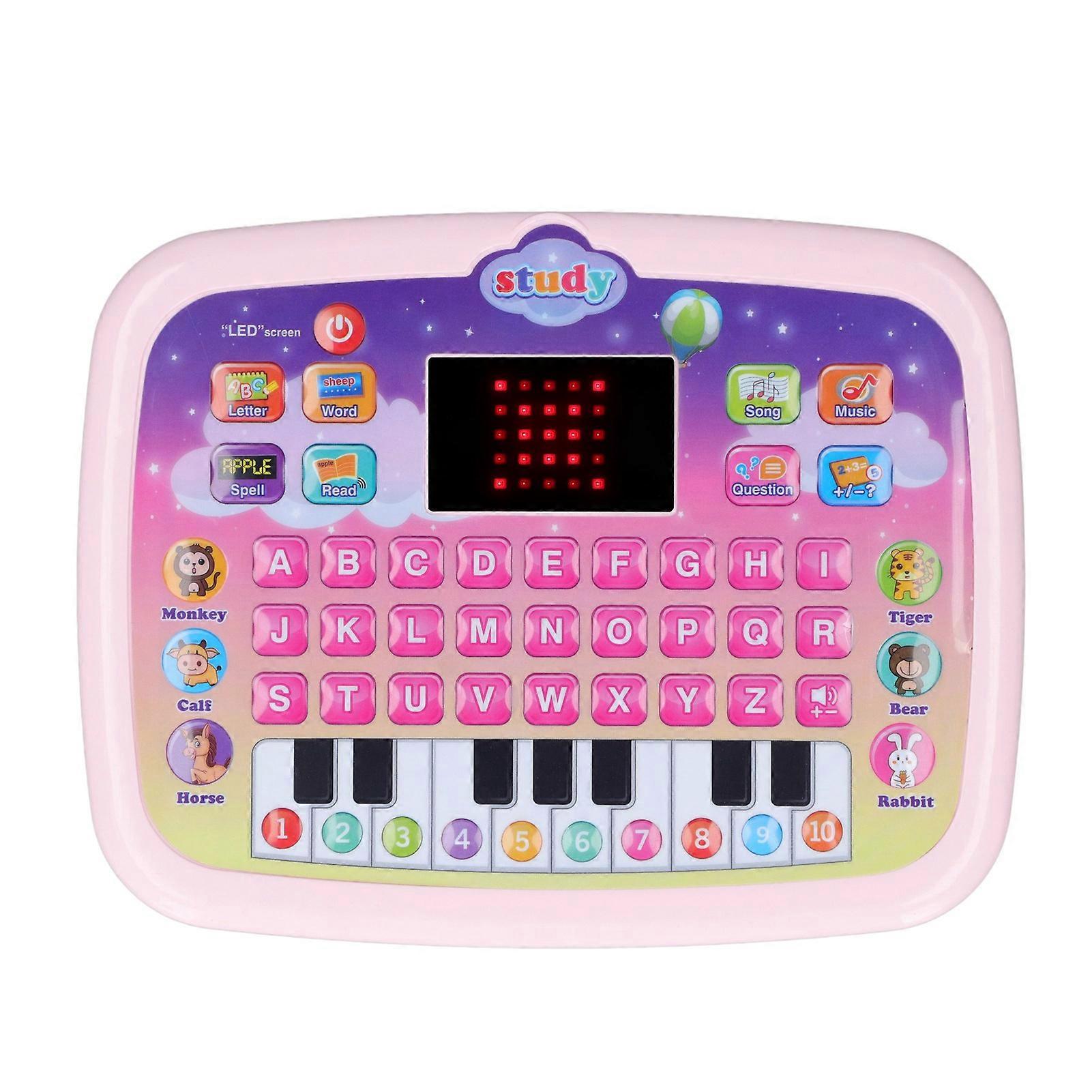 LED Early Education Machine Multifunctional Interactive Learning Machine for Children Pink