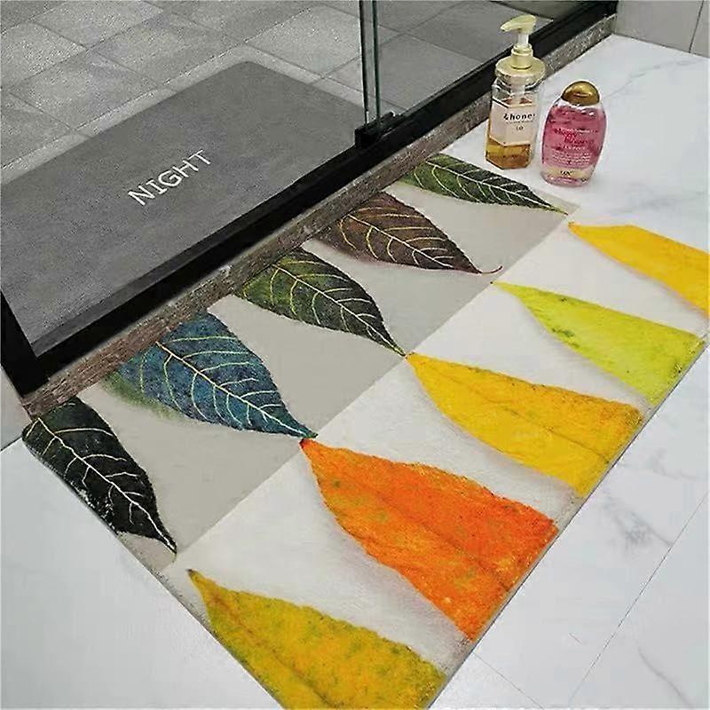 Absorbent Water Mat Soft Bedroom Carpet Floral Minimalist Plush Doormat for Bathtub Bedroom Kitchen Door 5 50x80cm