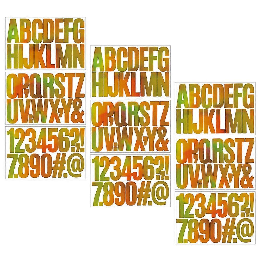 9 Sheets Letter Number Stickers Scrapbook Glitter Decals Multi Use DIY Stickers Scrapbook Decals