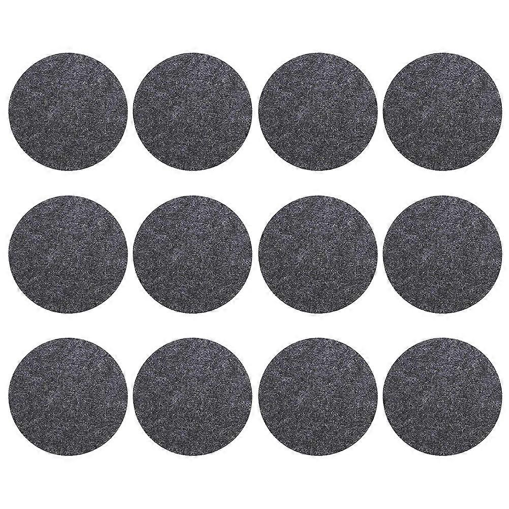 12Pcs Heat-resistant Felt Round Table Mats For Home Decor Simple Style And Absorbent Quality