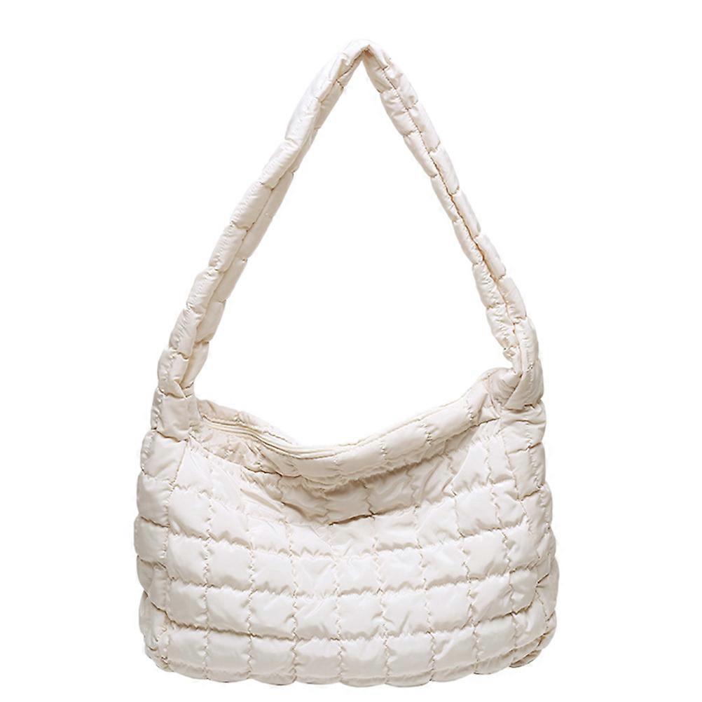 Large Capacity White Shoulder Bag for Women's Made of Polyester Ideal for Decor Shopping and More
