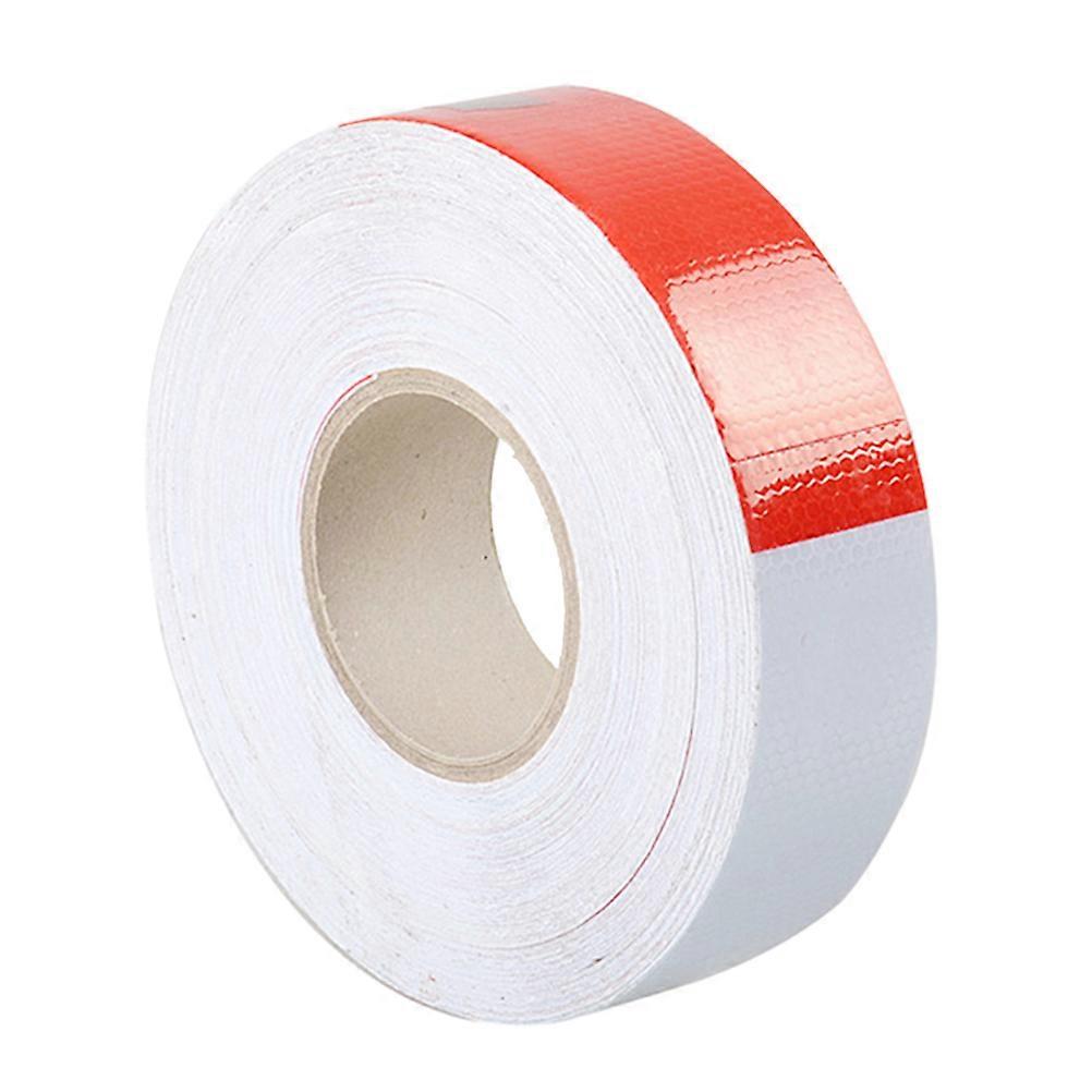 Car Reflective Tape Safety Tape for Warning Use 1 Roll Red White Warning