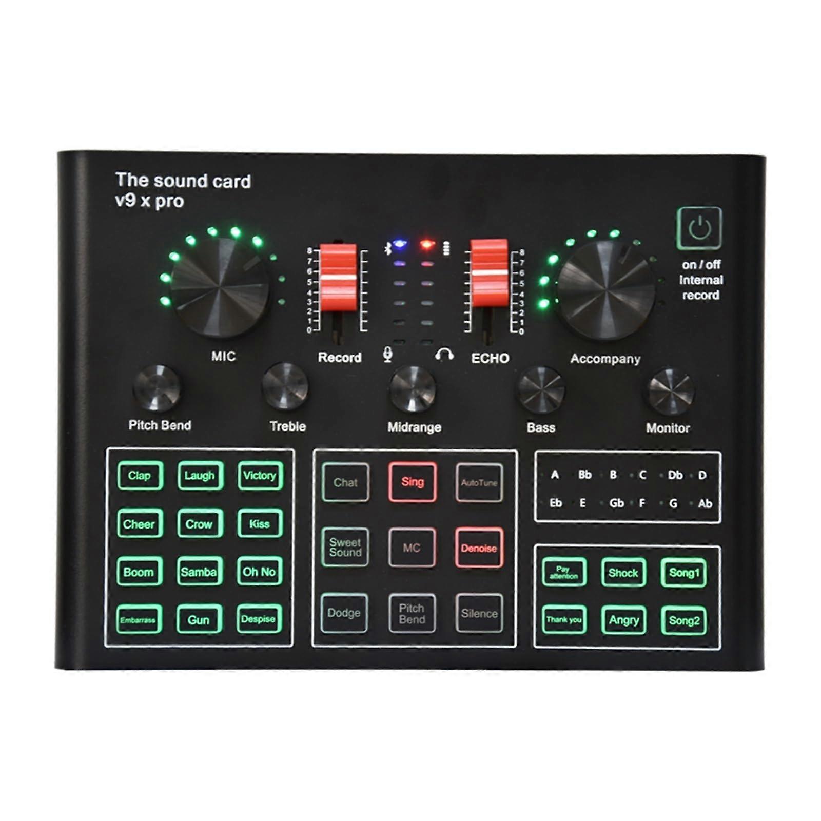 Sound Card Kit Professional Condenser Microphone Bluetooth Karaoke Sound Card with Boom Arm Stand Fill Light Studio Setup for Music Recording