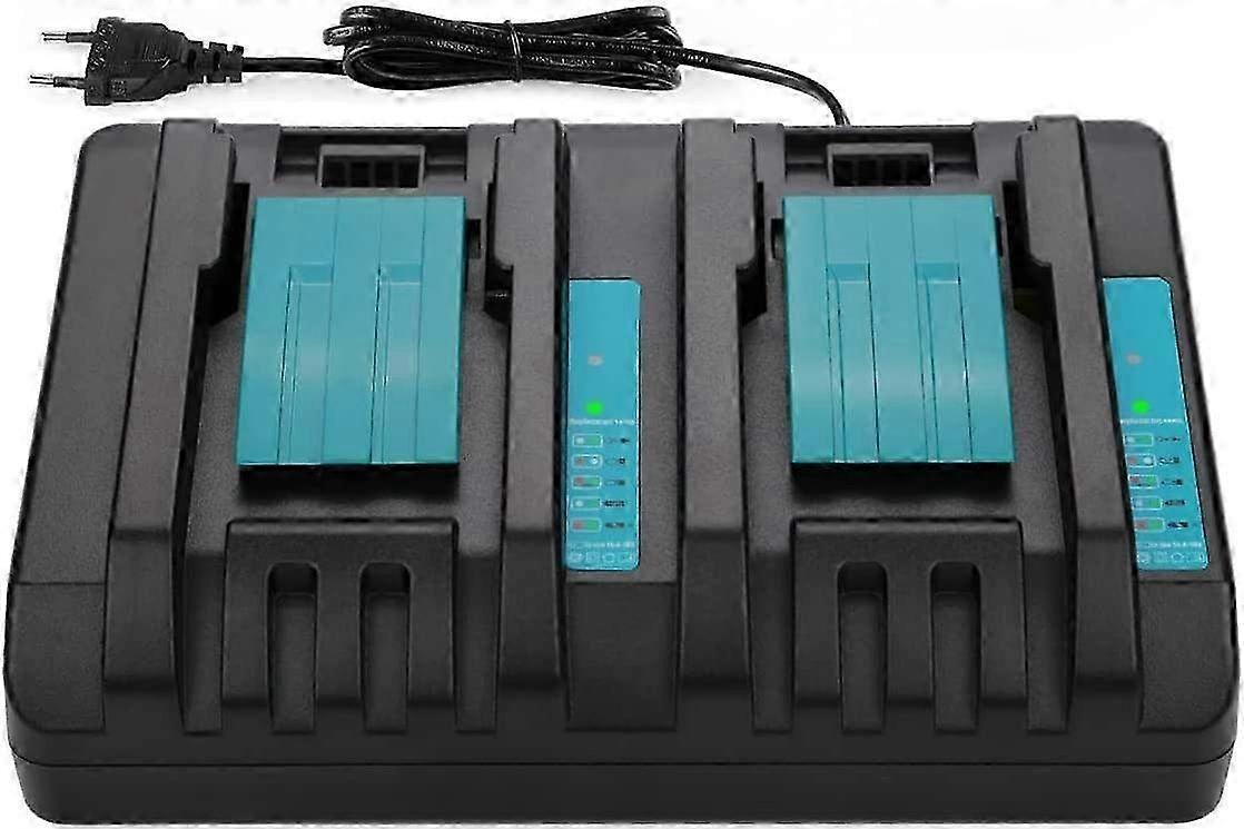 Fast Dual Port Charger 14.4V-18V 4A for Makita 18V Li-ion Batteries BL1850 BL1850B BL1840 BL1840B BL1830 BL1415 BL1430 BL1440, Compatible with DC18RD