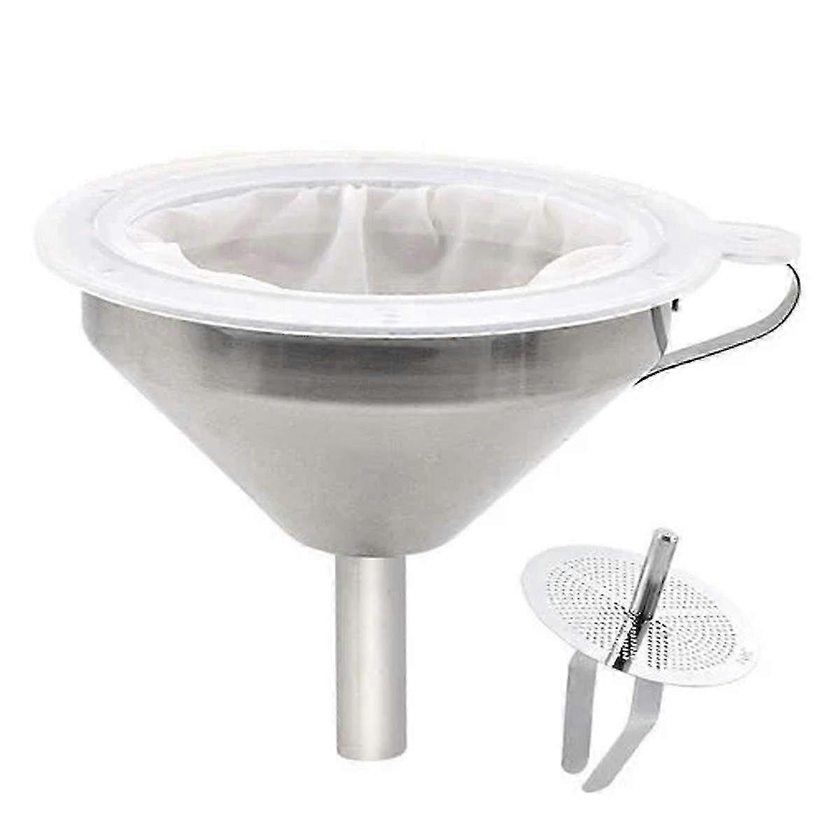 Stainless Steel Funnel Set with Handle - 13cm Pouring Funnels for Easy Filling & Precise Measurement in Cooking & Baking