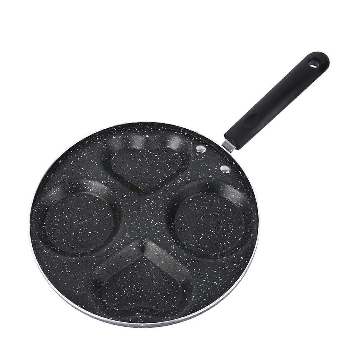 Nonstick Egg Frying Pan with 4 Section Omelette Maker, Easy Clean Stone Coated Breakfast Cookware for Induction