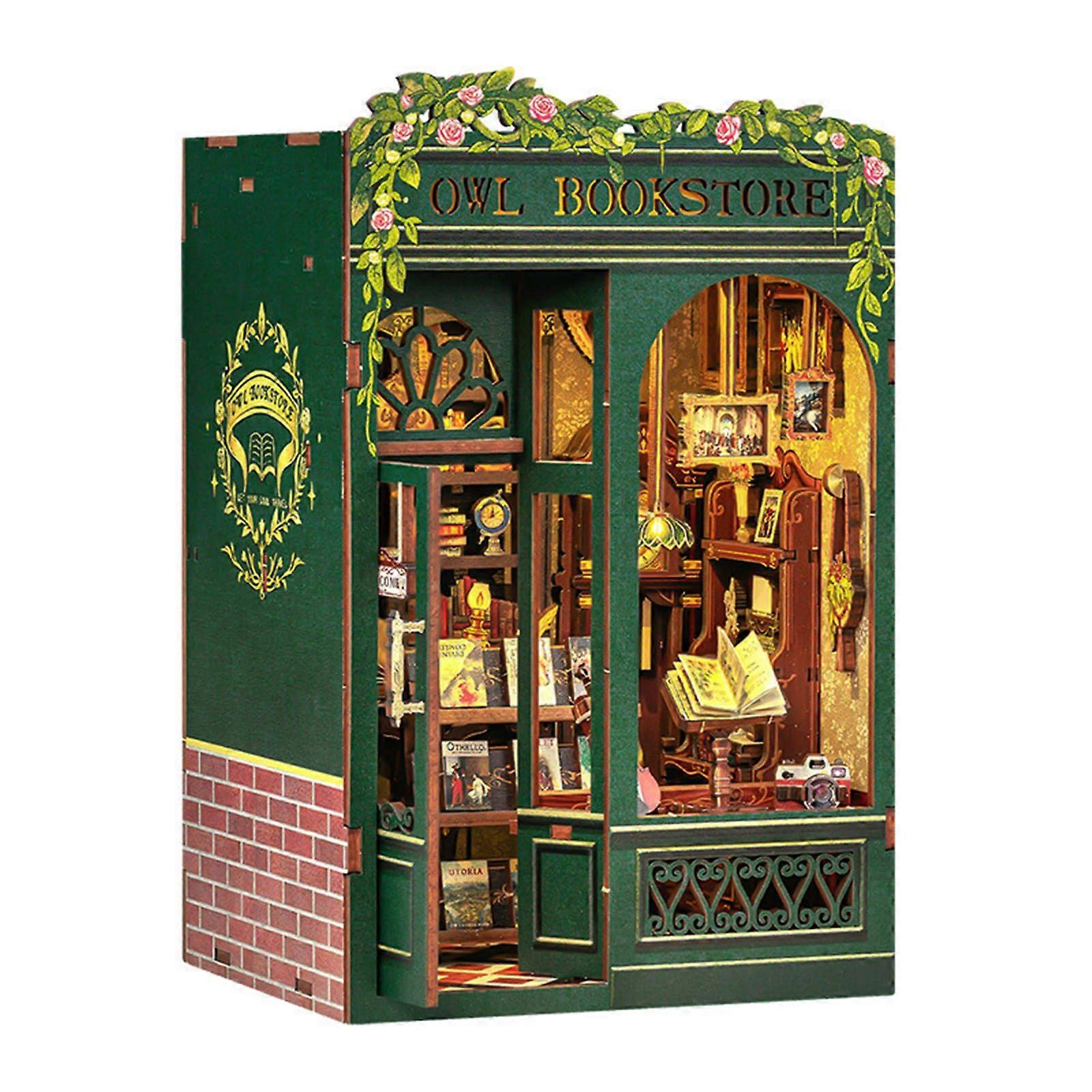 Vintage Miniature Dollhouse Model Kit with Touch Sensors Lighting Craft Activities
