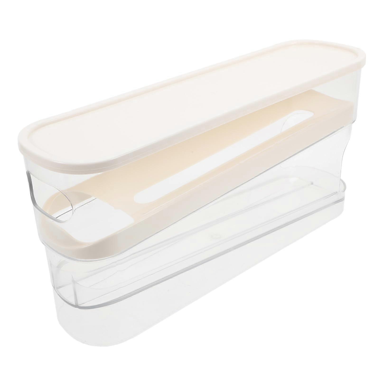 Egg Storage Box Refrigerator Organizer Transparent BPA-Free Plastic Automatic Rolling Holder Large Capacity Easy Clean