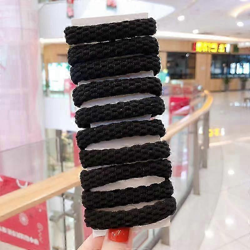 10 Pz Donne Ragazze Di Base Elastico Capelli Fascia Cravatte Scrunchie Coda di Cavallo Supporto Elastici Semplice Fascia Accessori Per Capelli Per Le Donne