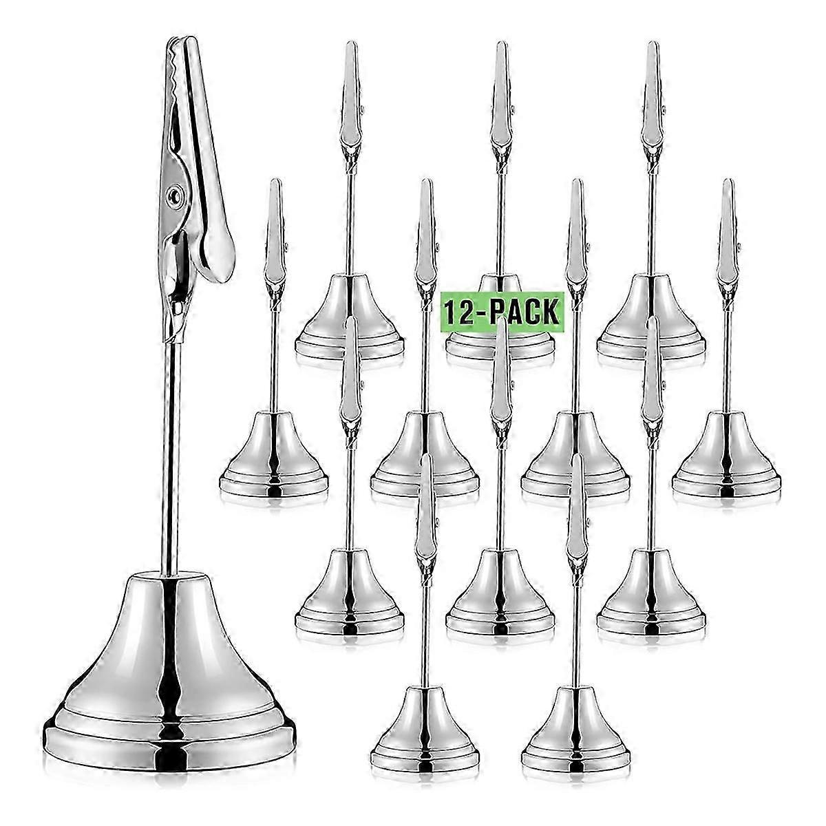 12 Pcs Table Number Holders 3 Inch Place Card Holder with Alligator Clip Metal Table Card Holders for Birthdays,Weddings