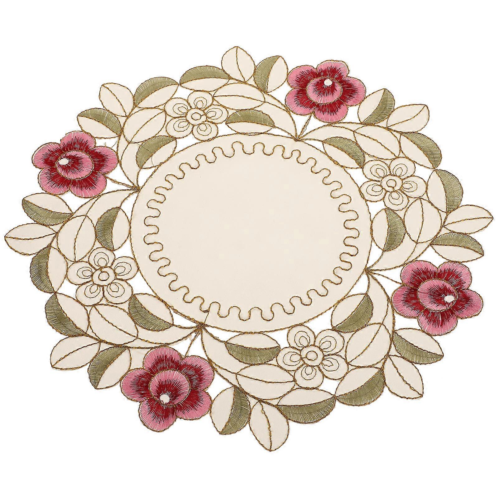 Heat Resistant Table Mat Circular Tableware Cushion Multi Color Polyester Fiber for Table Protection 1Set