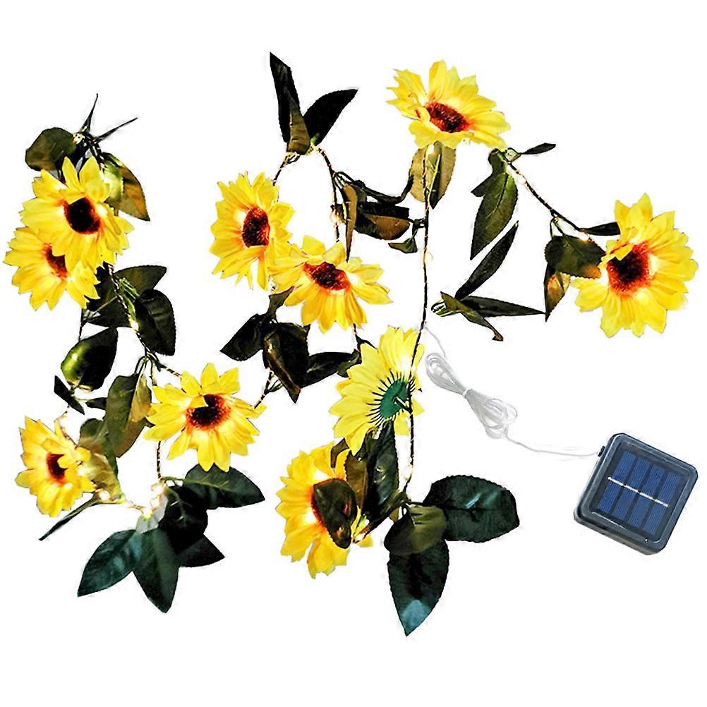Solar Powered LED Sunflower String Lights for Garden & Patio – Lightweight, Easy Installation, Festive Atmosphere, Multiple Lighting Modes