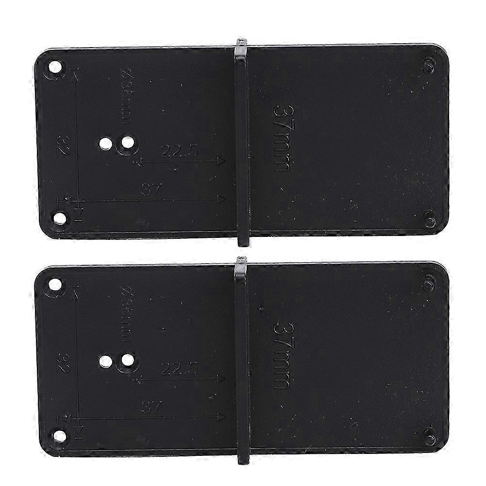 2 pcs Hinge Hole Locator Drilling Guide Opener Template Woodworking Tool Black 85x40mm