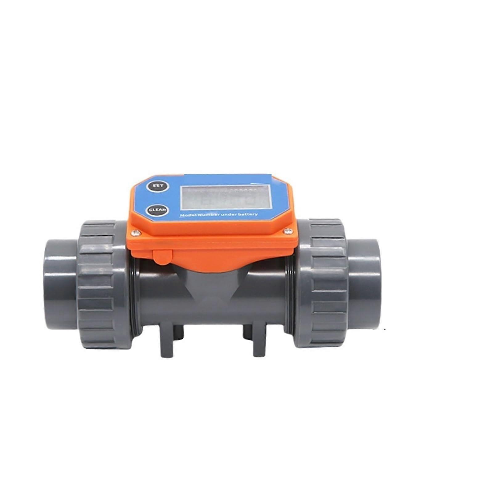 Flow Meter With LCD Display, Battery Powered, PVC Pipe Water Sensor, DN32 For Garden Irrigation