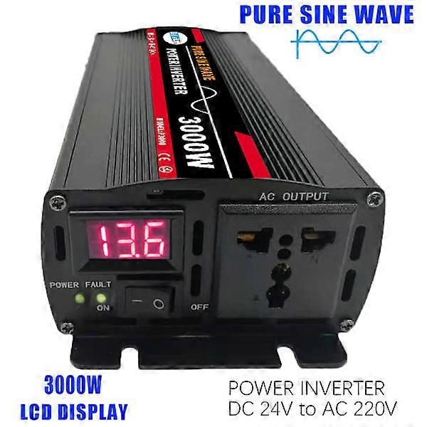 3000W 24V to 220V Pure Sine Wave Power Inverter Solar