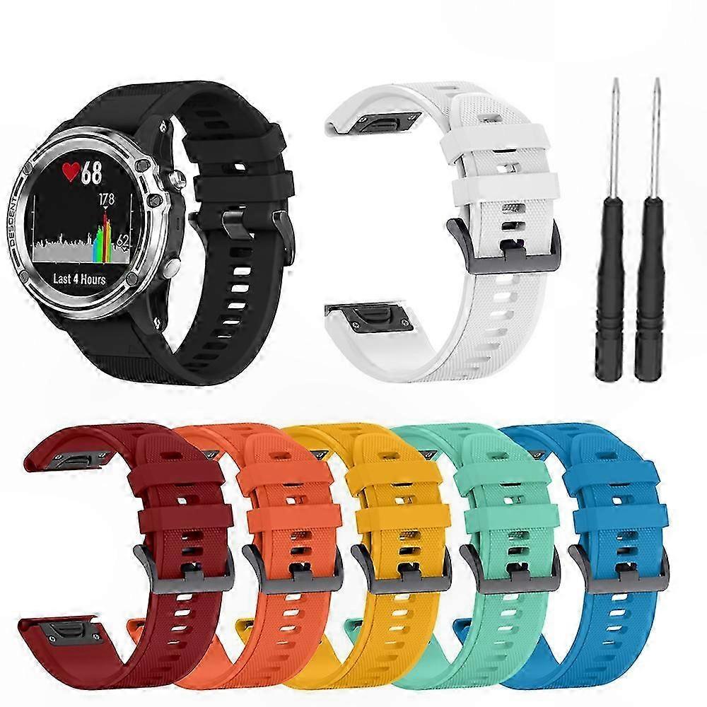 Silicone Watch Strap for Garmin Fenix Series, 20/22/26mm Band Compatible with Fenix 7/6/5 Models