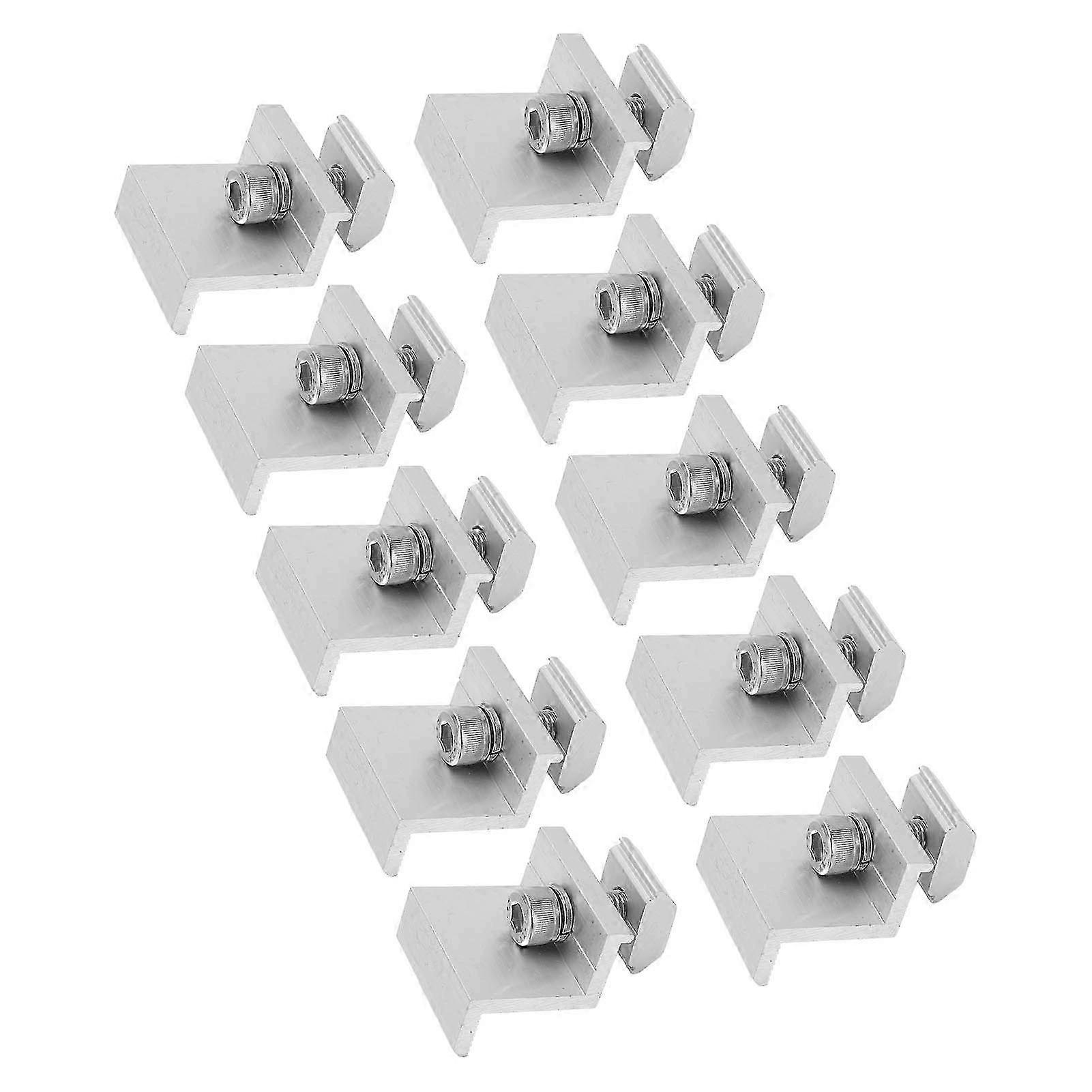 10PCS Solar Mount Z Bracket Aluminum Alloy Pressing Block PV Panel Rail End Grounding Clamps 30mm / 1.2in 2025