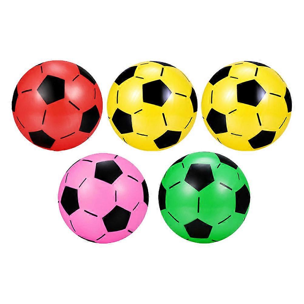 5Pcs Inflatable Soccer Balls Kids Footballs Soccer Ball Toys (Random Color)