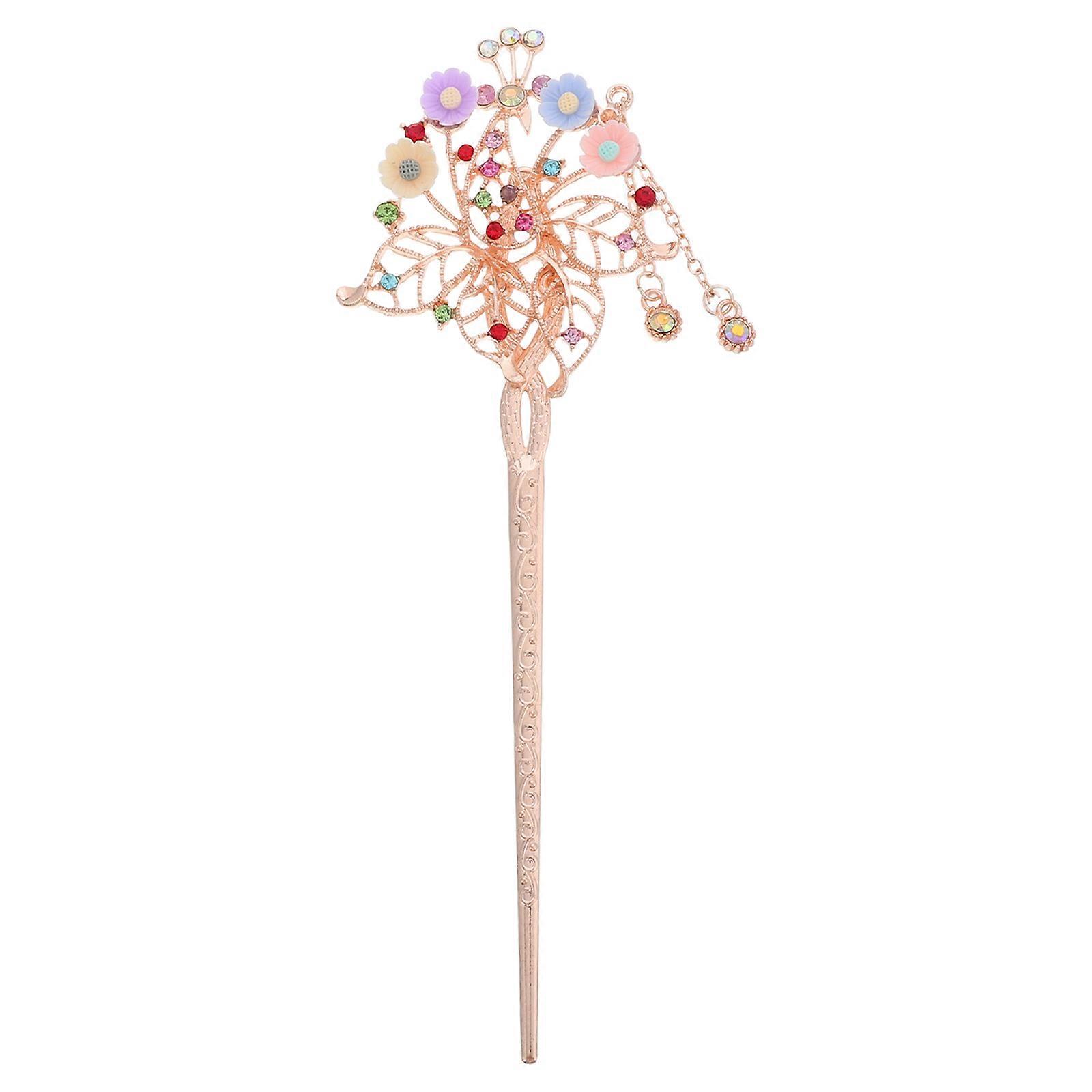 a polished product description for your **Decorative Hair Pins with Peacock Design & Camellia Flower Tassels**, ideal for traditional Chinese and