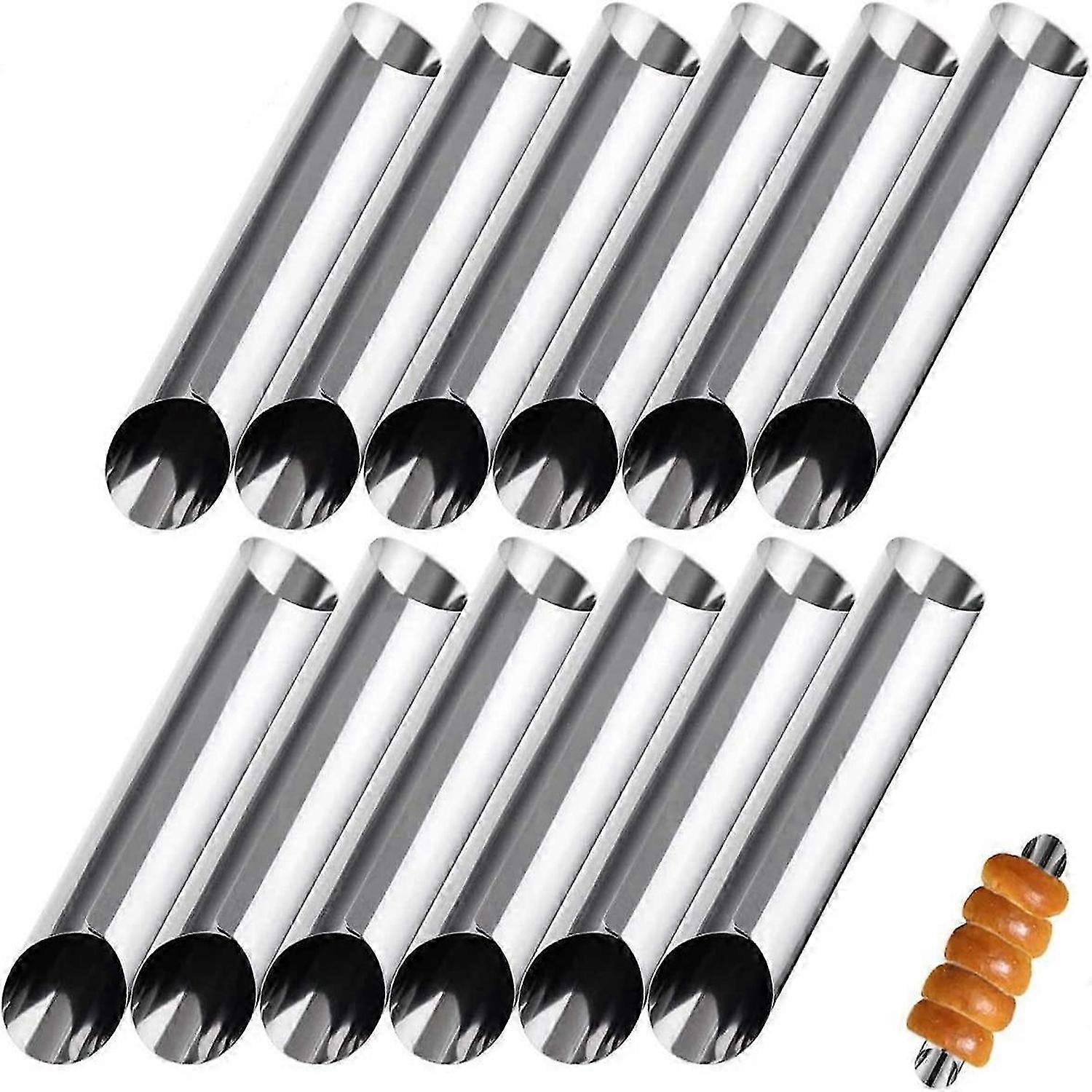 12pcsクリームホーン金型、ステンレス鋼コーン、管状形状