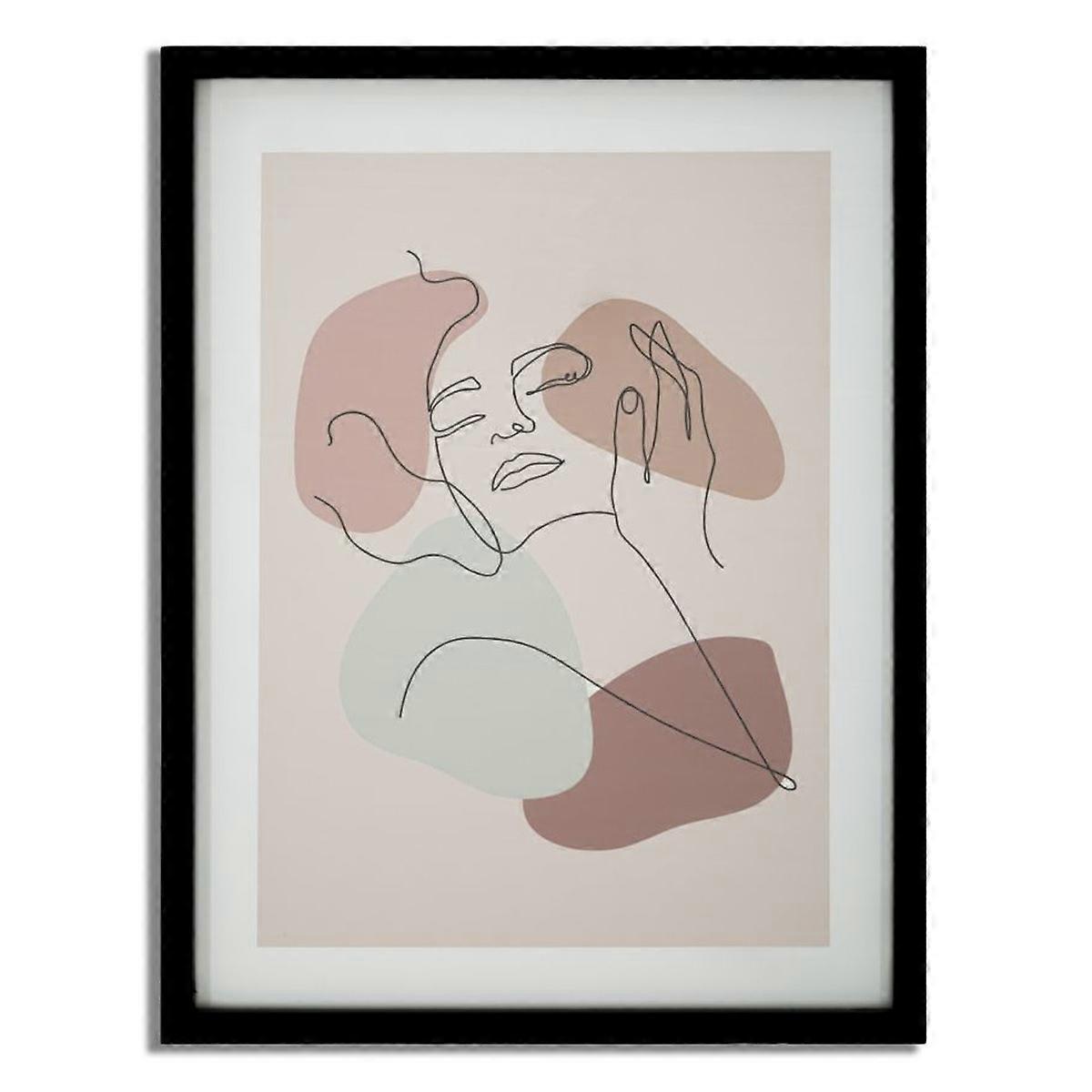 Vászonkép arckerettel 19, többszínű, MDF, 35x2x47 cm