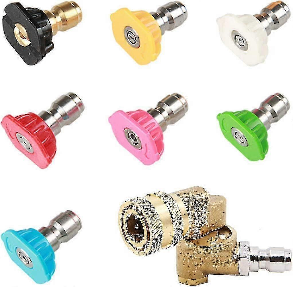 7-Piece Quick Release Pressure Washer Nozzles, 4500 Psi, 90° Swivel Coupler