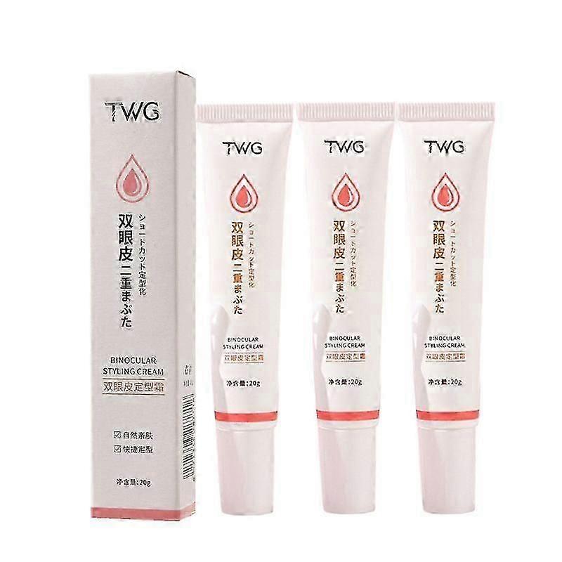 3pcs Double Eyelids Styling Shaping Cream Natural Lasting Waterproof Seamless Invisible Big Eye Lift Eyelid Glue Long Eye Makeup 20g