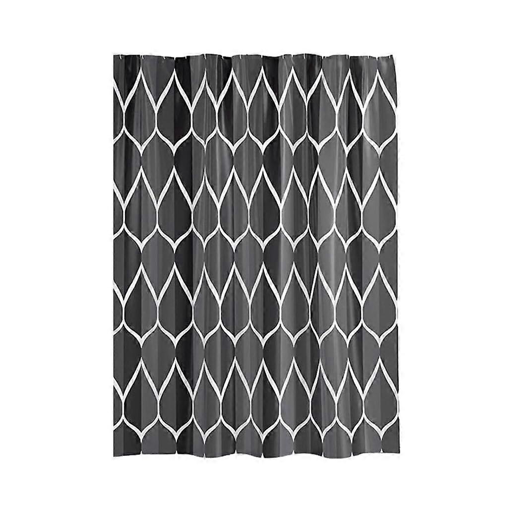 Modern Bath Curtain Waterproof Eco-Friendly Polyester Shower Curtain Black 220 x 200 cm