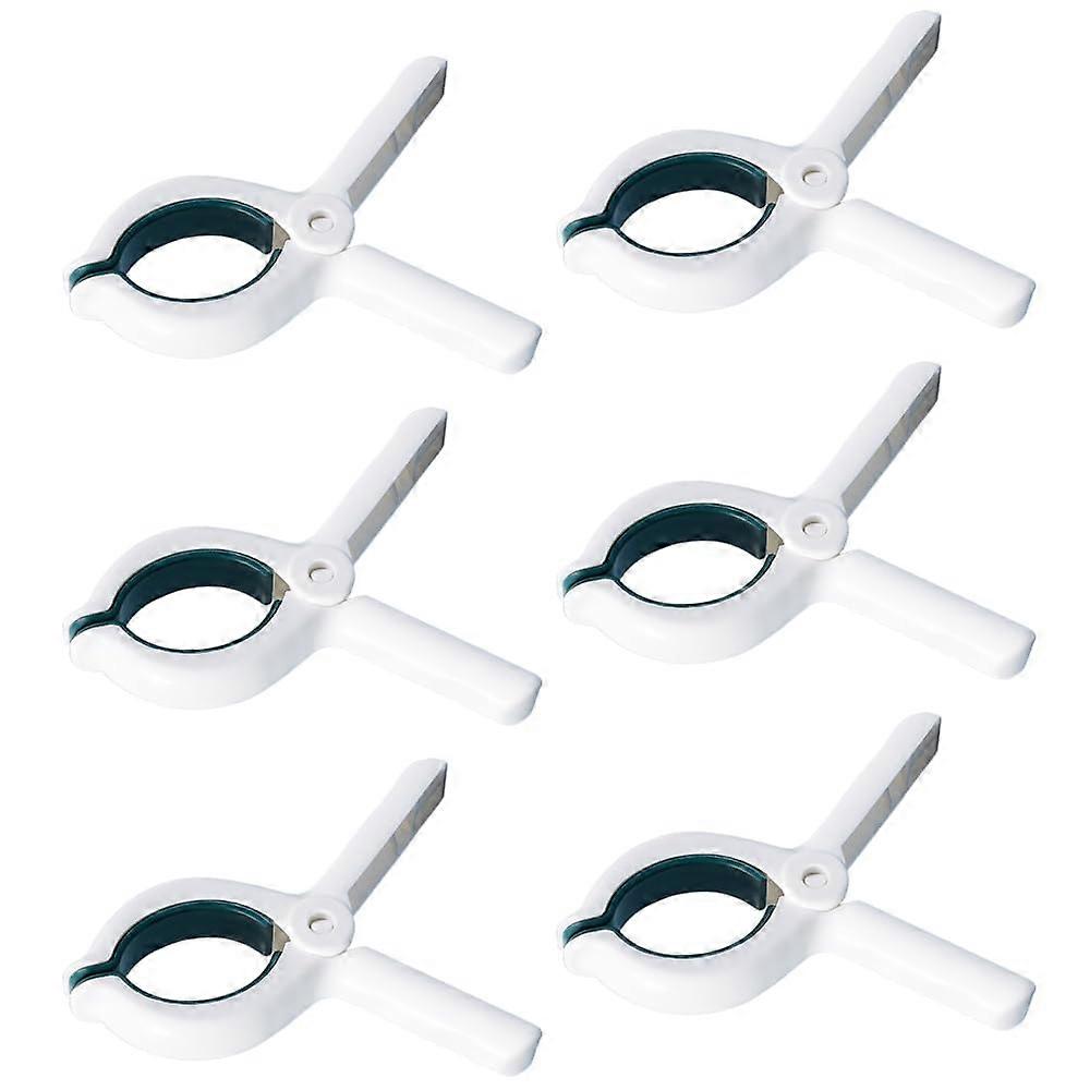 Beach Towel Clips Large 6 Pack Plastic Non Slip Non Marking For Sun Loungers Blue