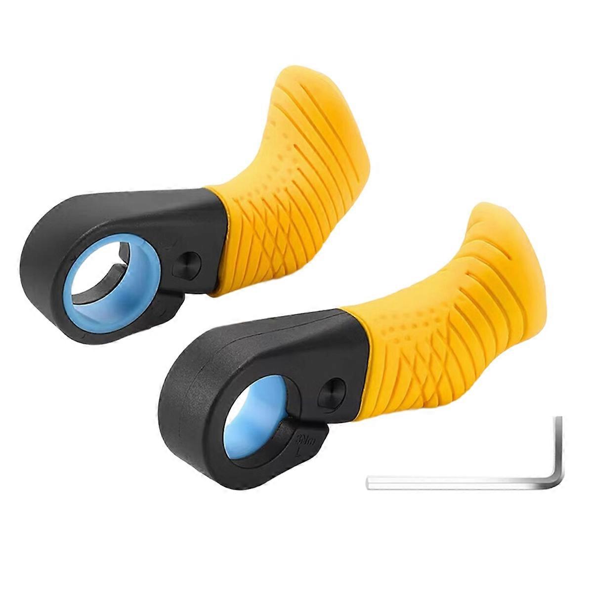 Thumb Support Grips Handlebar Rest Grips Sheep Horn Handle Yellow