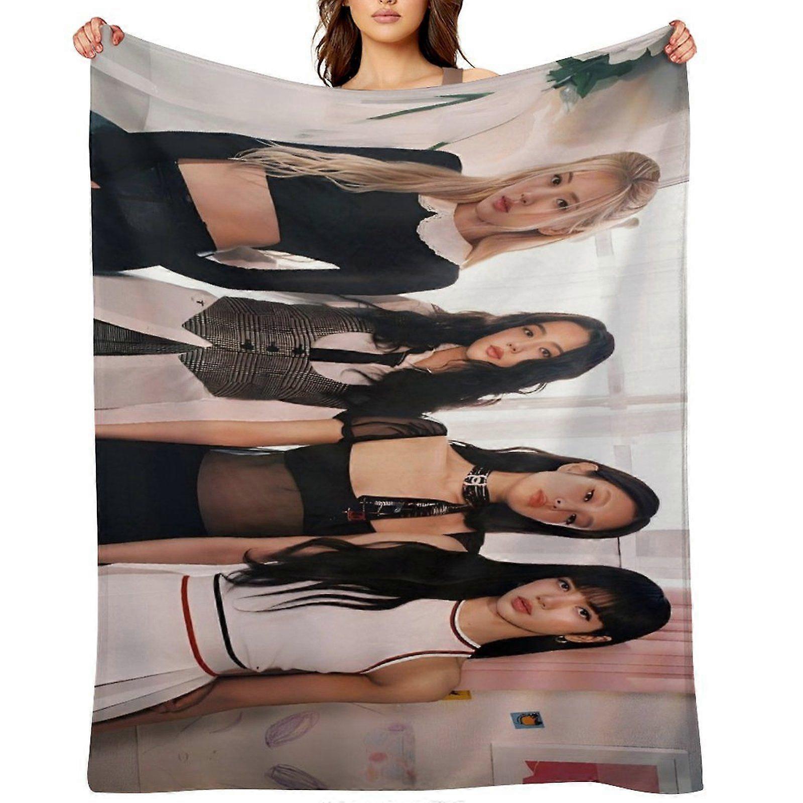 BLACKPINK رمي بطانية هدية ، بطانية من الفانيلا ، مناسبة للرجال والنساء ، مناسبة لجميع الفصول ، بطانية دافئة ، ديكور منزلي (472) 125x100 سم