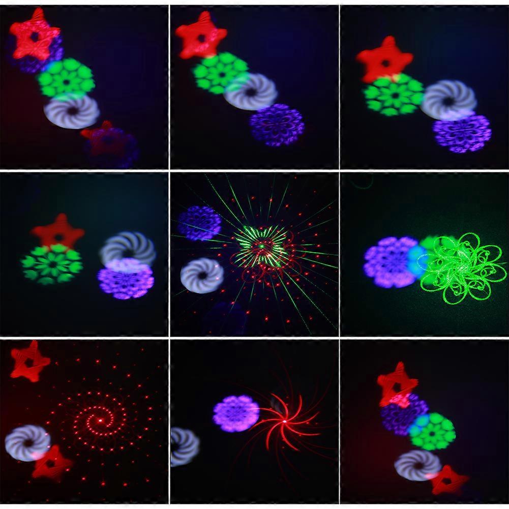 Clear Patterned Colorful Rotating Voice Control Stage Light 17.8x10.2x13cm