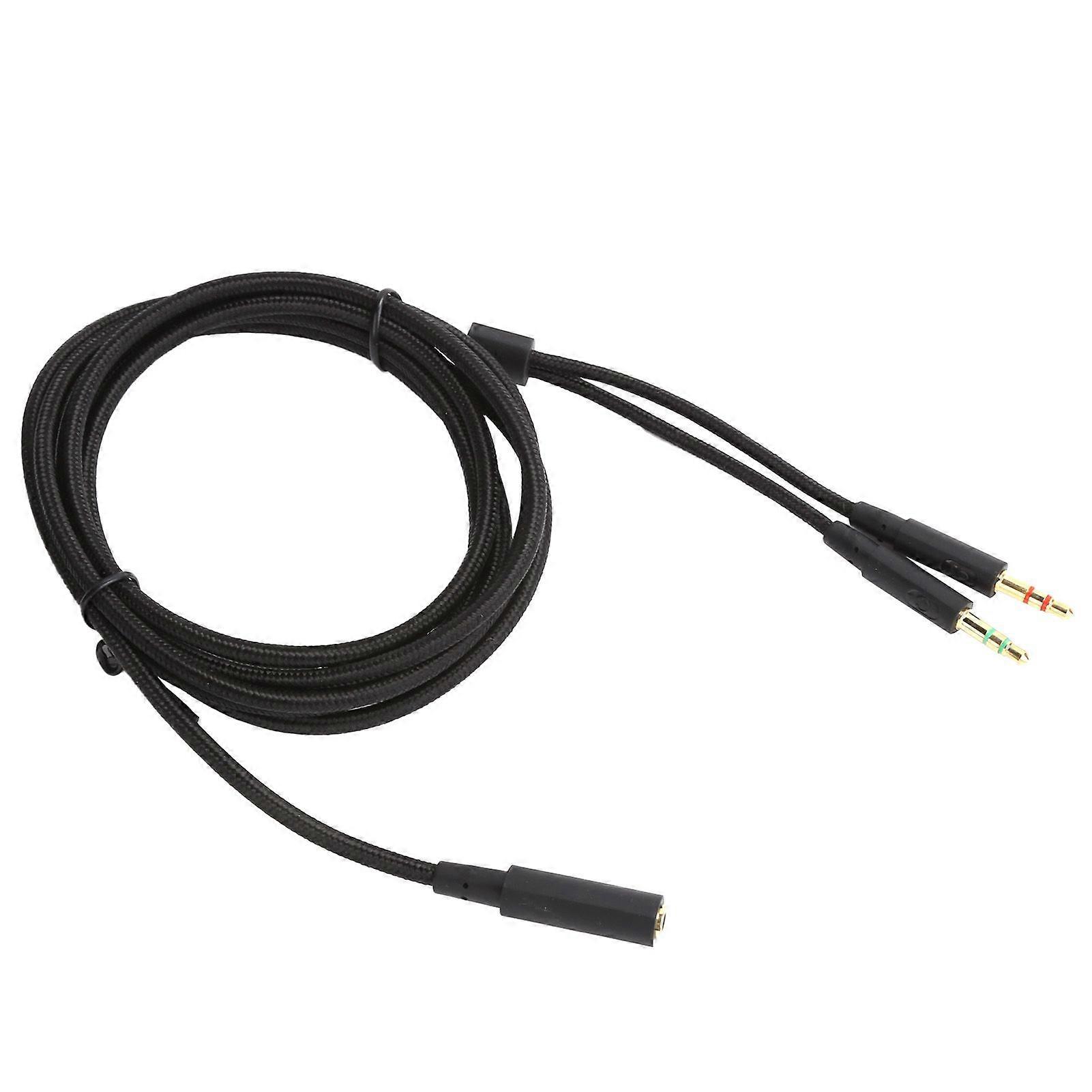 2in 1 Adapter Headphone Audio Cable Fit for Kingston HyperX Cloud Stinger/Cloud Mix/Cloud Alpha