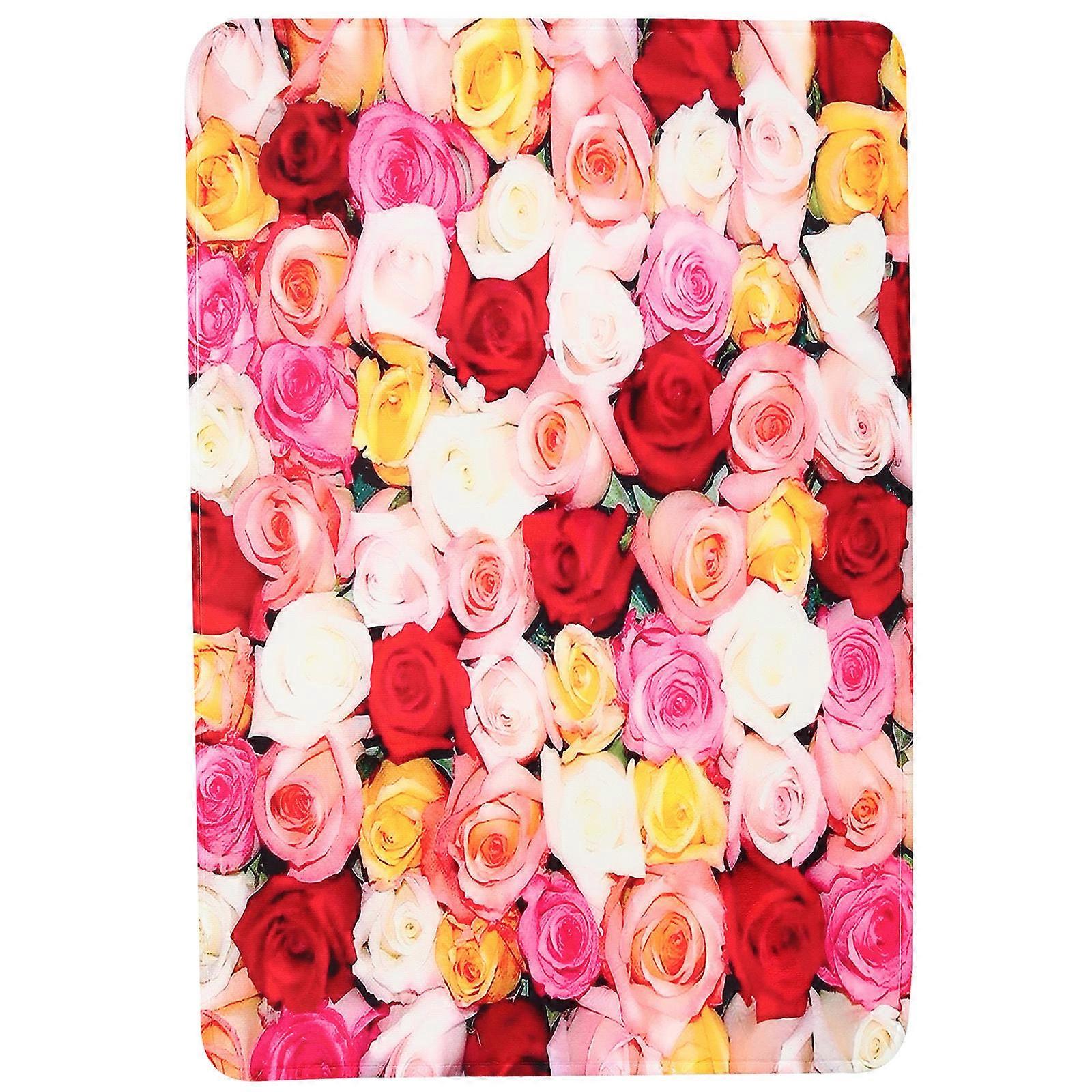 Rustic Style Pink Polyester Floor Mat for Decor Carpet