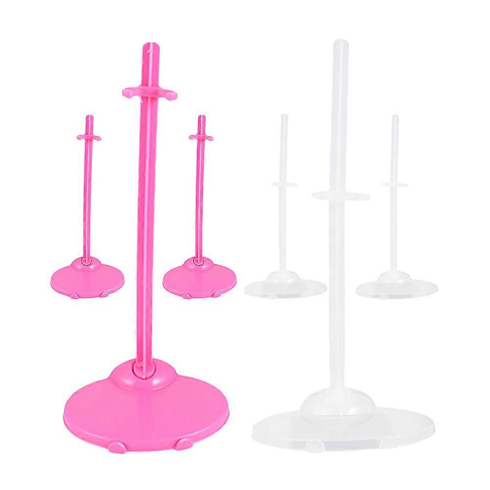 Figure Stand Doll Display Holder for Dolls Assorted Color Plastic Display 6Pcs