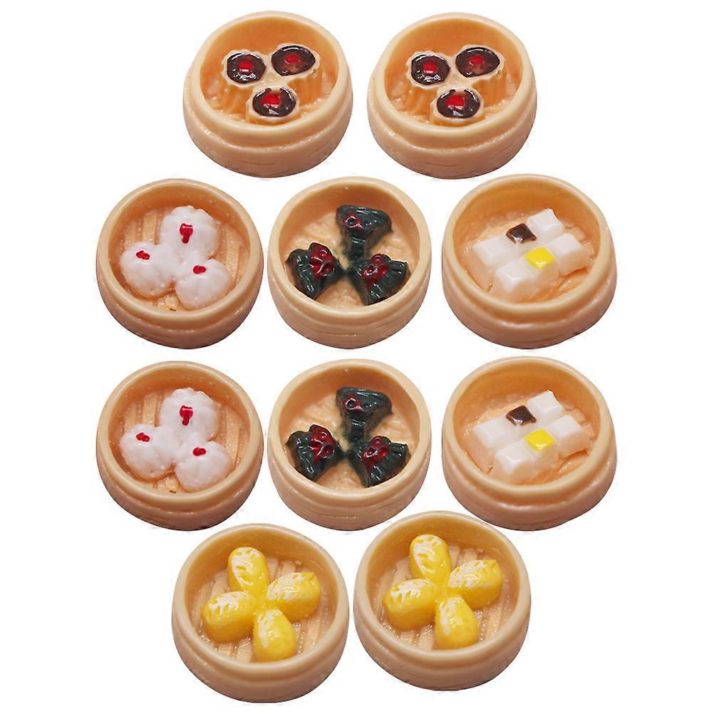 Simulation Miniature Food Models for Early Childhood Teaching Assorted Color Resin with 10Pcs