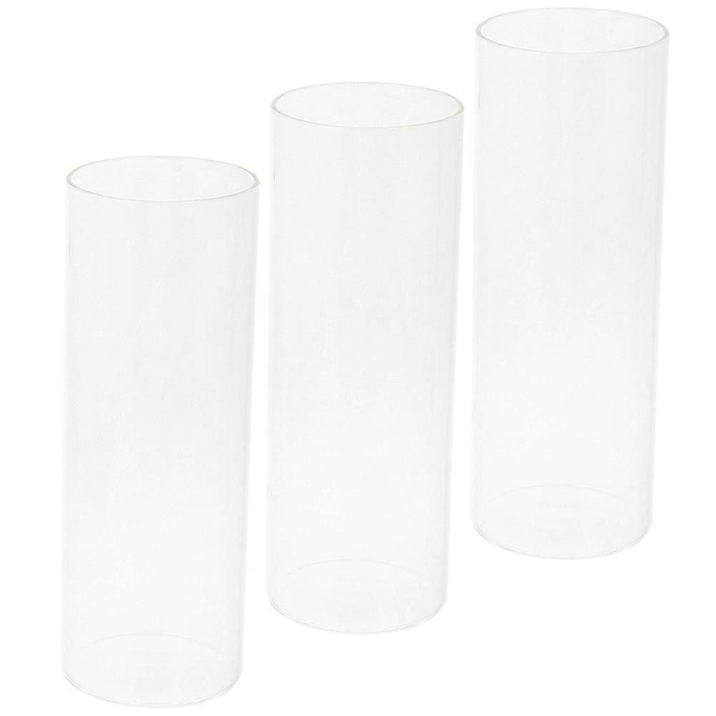 Glass Candle Holders Cylinder for Decoration 12Pcs Transparent Set