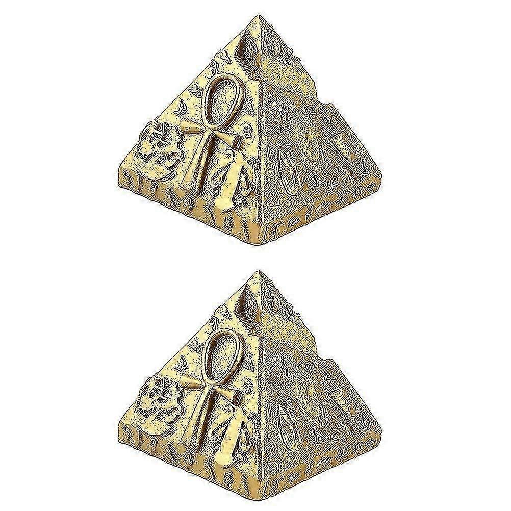 2件埃及金字塔胡夫金字塔装饰陵墓建筑模型(金色)