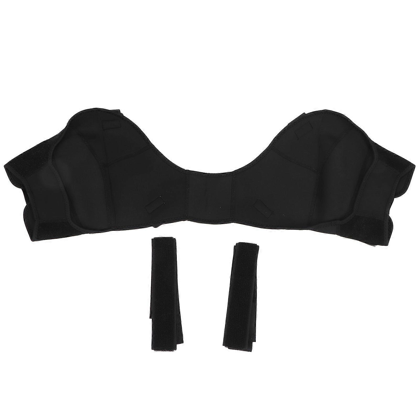 Double Shoulder Support Strap Nylon Relieve Pain Shoulder Compress Protector Wrap BraceM(15.75?17.72in)