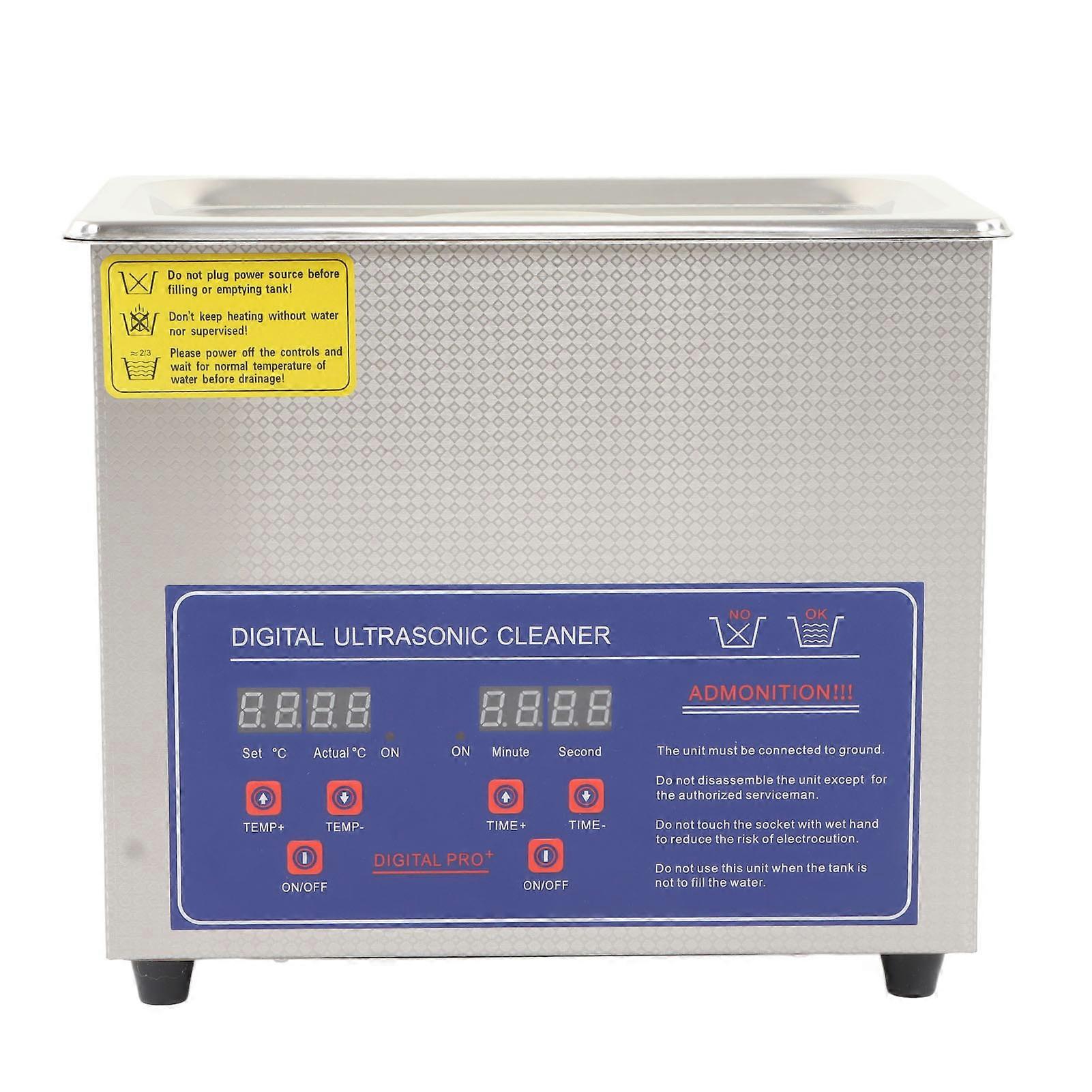 Ultrasonic Cleaner 40kHz 3200mL Heating Timer Low Noise UK Plug