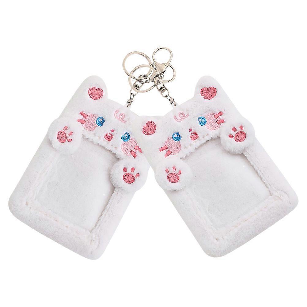 Plush Card Holder For Daily Use With Cartoon Cat Design 5.31X3.73X0.79IN Provides Card Protection 2Pcs