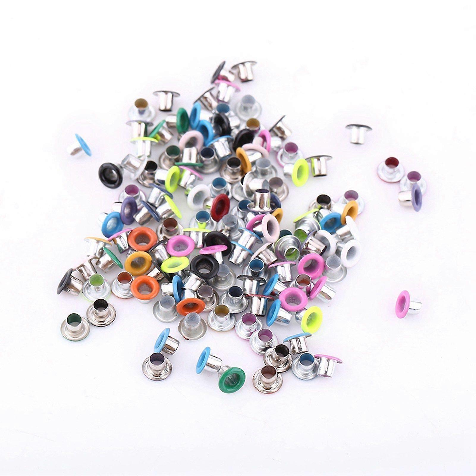 500Pcs Mixed Colors 3mm Round Shape Metal Eyelets Scrapbooking Card Making Craft Leather Hot