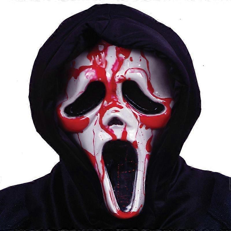 Bleeding Scream Mask with Artificial Blood and Black Hood One Size for Adults Licensed Mask