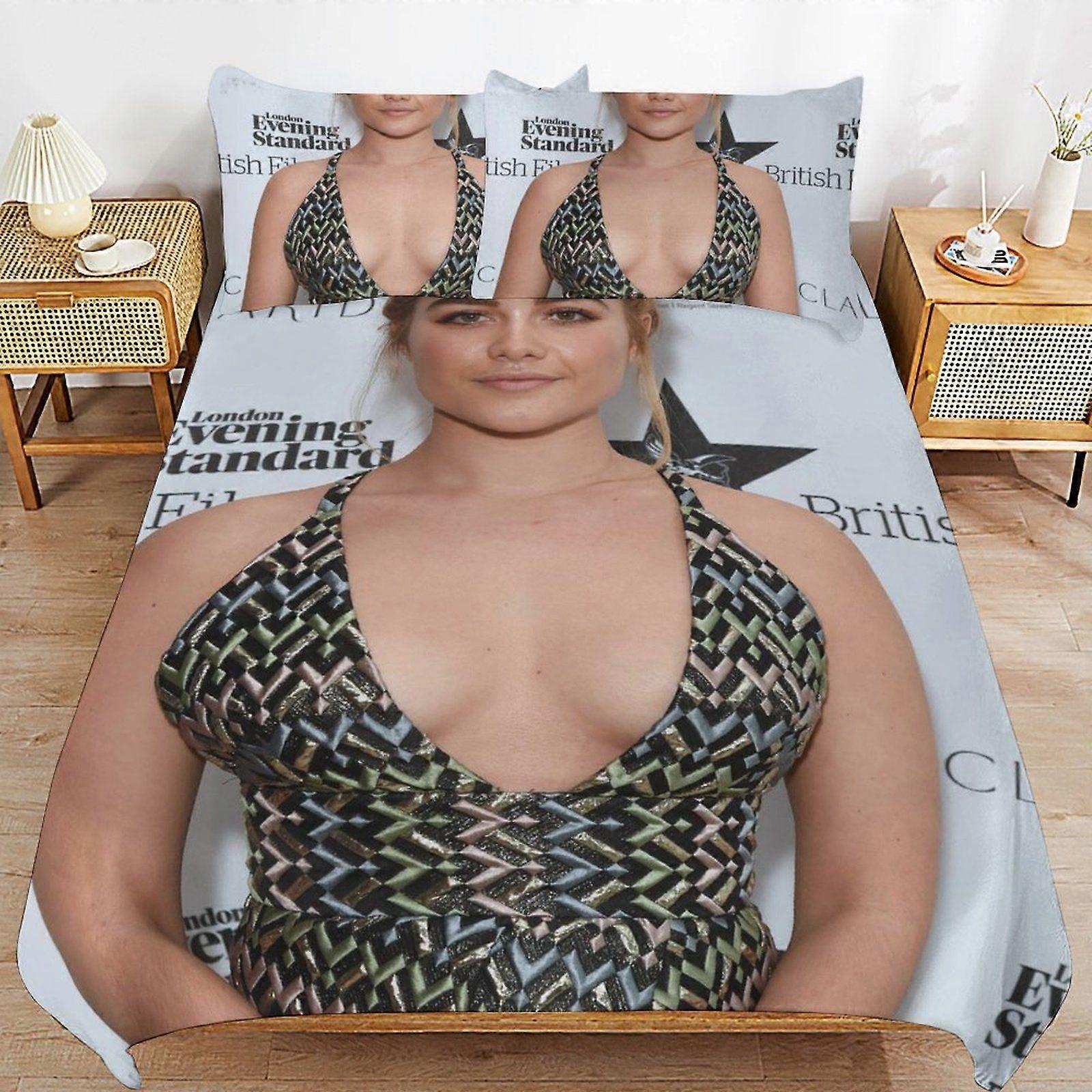 a613 Florence Pugh Simple Smooth Finish Practical Zipper Closure Soft Bedding Duvet Cover Sets Sleep Essentials n613