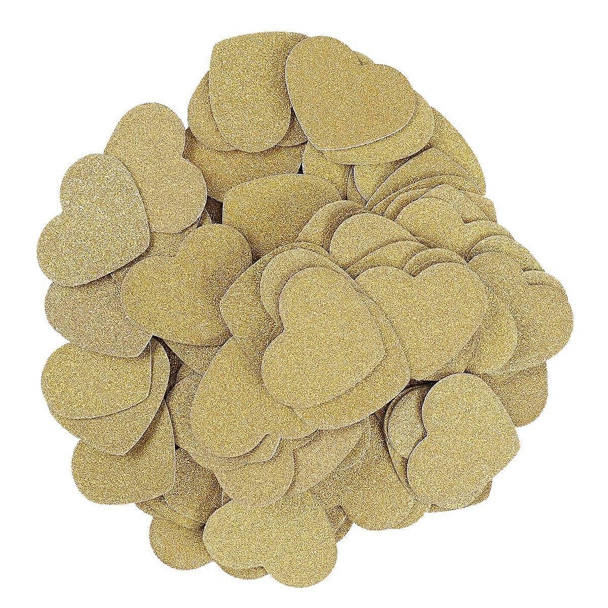 Glitter Confetti for Table Decoration 100Pcs DIY Double-Sided Golden Heart
