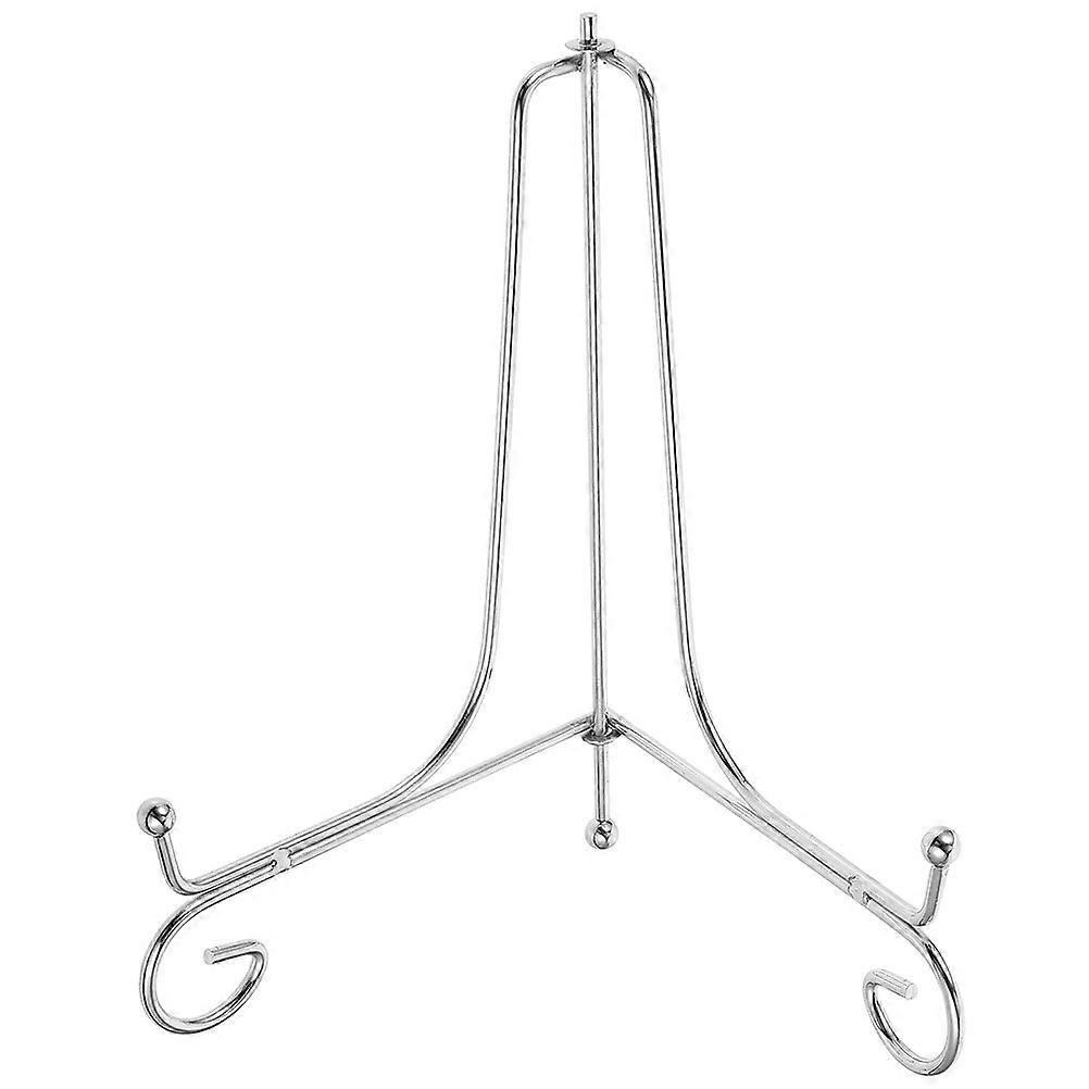 3Pcs Iron Art Plate Holder Desktop Display Stand in Silver Color