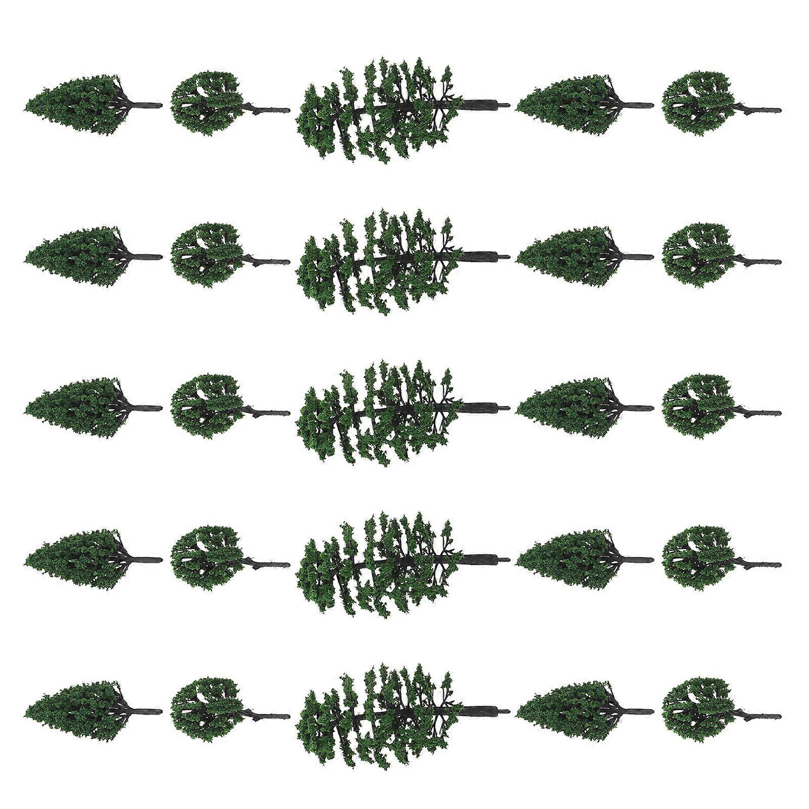 Model Railway Trees for Decoration 50Pcs Green Miniature Trees